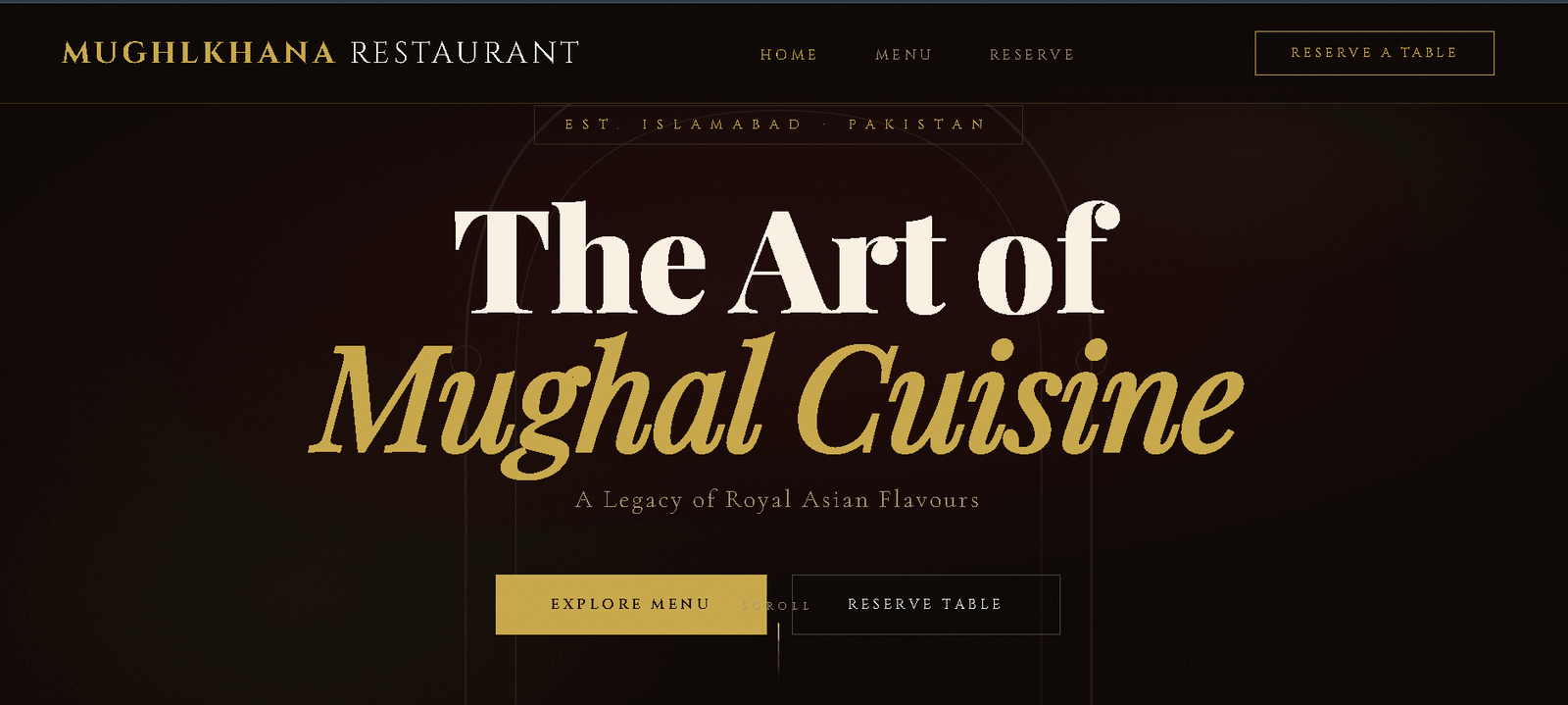 MughalKhana Restaurant website preview